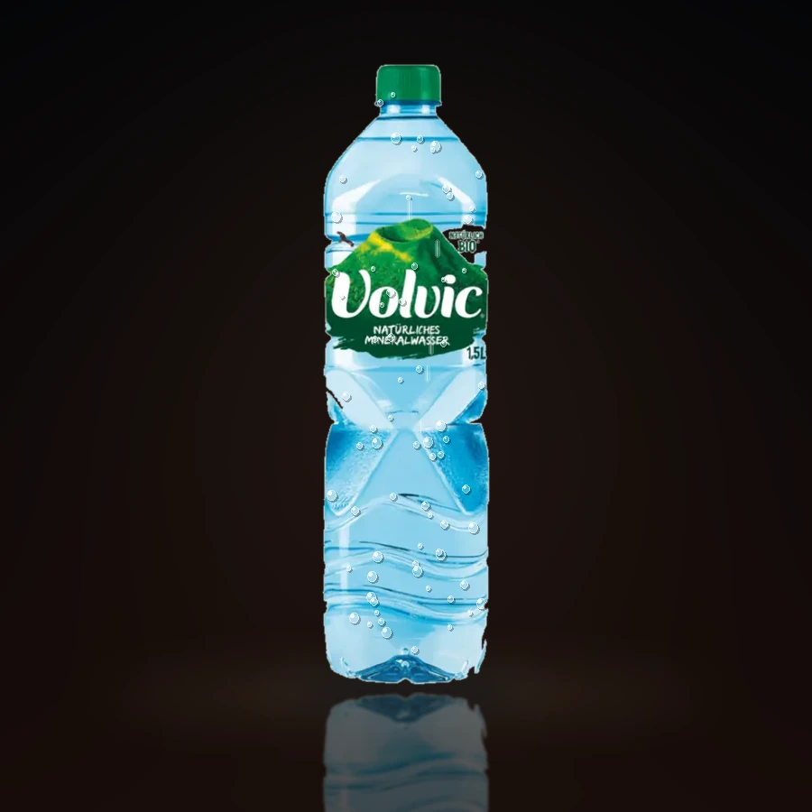 Volvic Naturelle in der Originalflasche