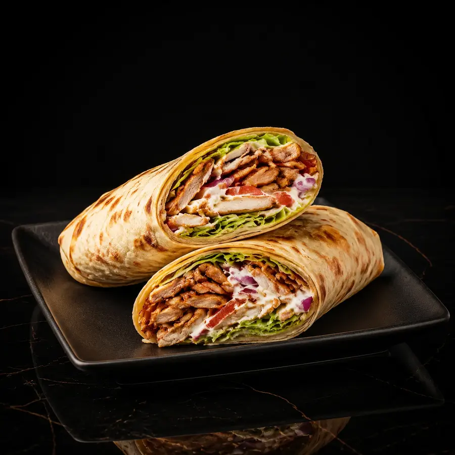 Drehspieß Dürüm mit Salat und Soße