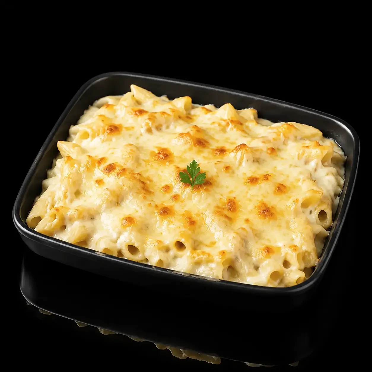 Pasta Quattro Formaggi mit vier verschiedenen Käsesorten überbacken
