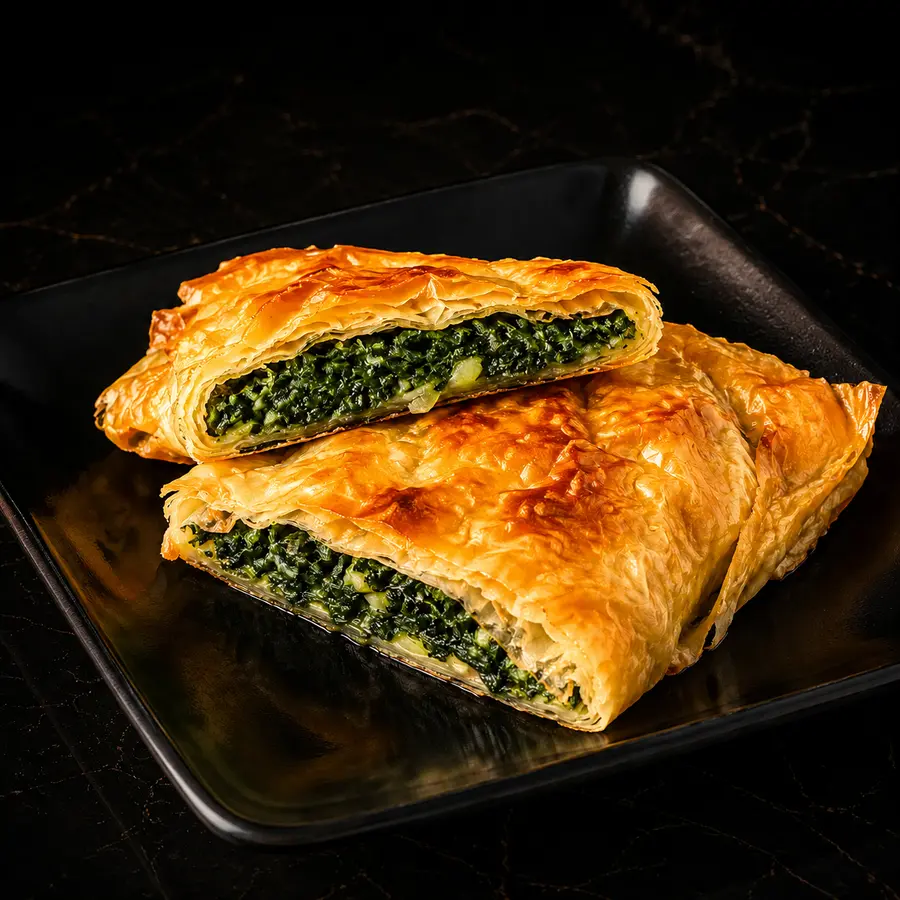 Goldbrauner Börek mit Spinatfüllung