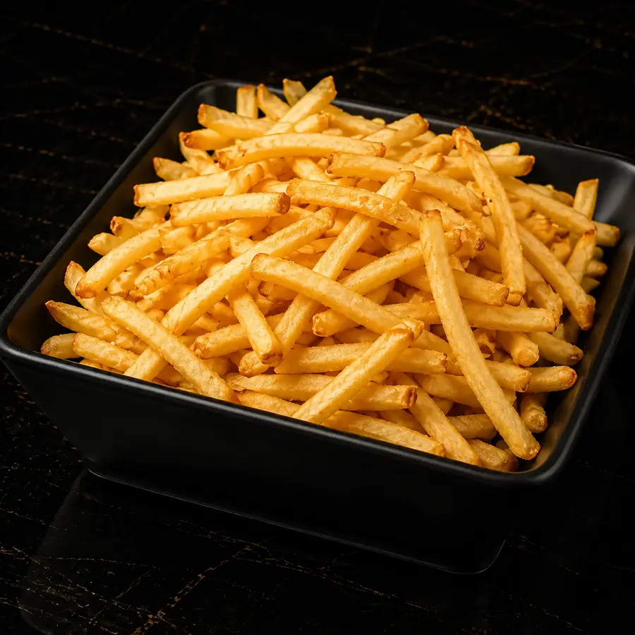 Große Portion goldgelbe Pommes