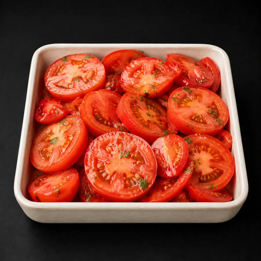 Frische Tomaten in runden Scheiben